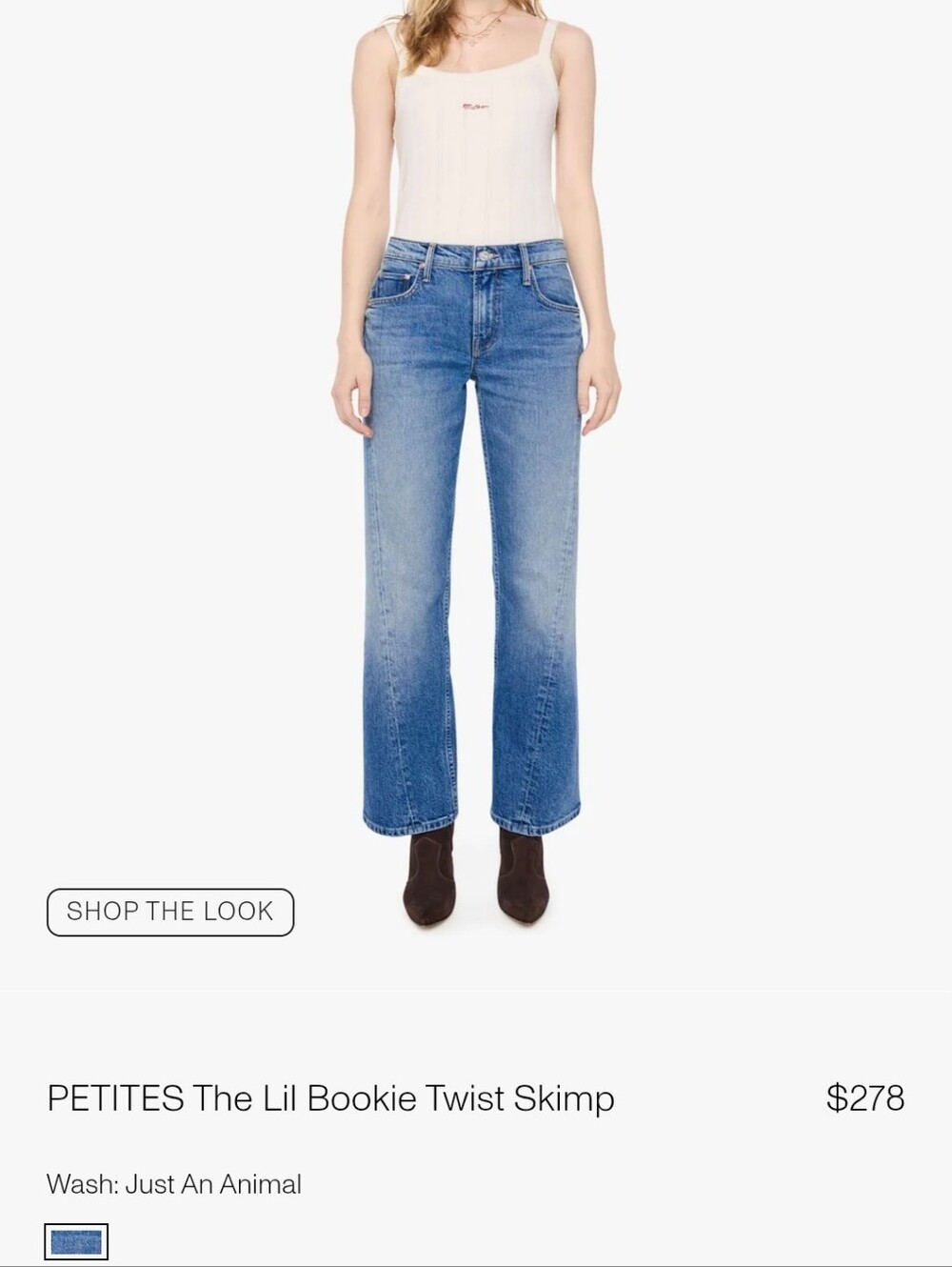 MOTHER The Lil Bookie Twist Skimp Jeans - Just An Animal